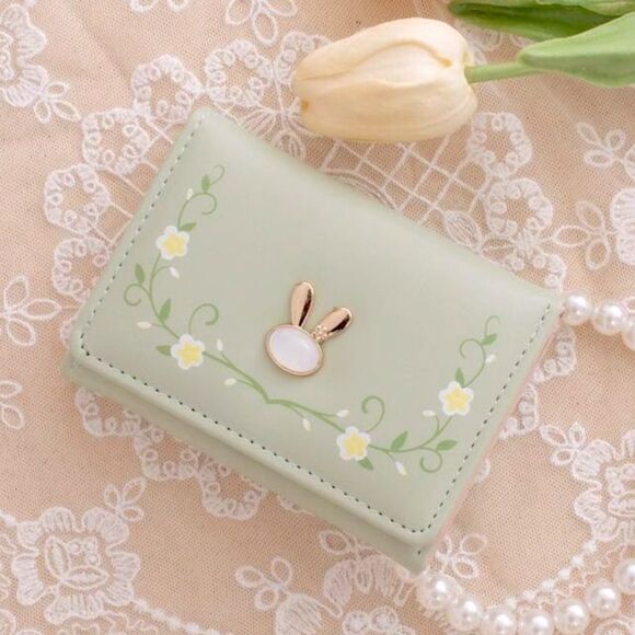 SALE Kawaii Bunny Rabbit Spring Green Wallet - Picture 1 of 6